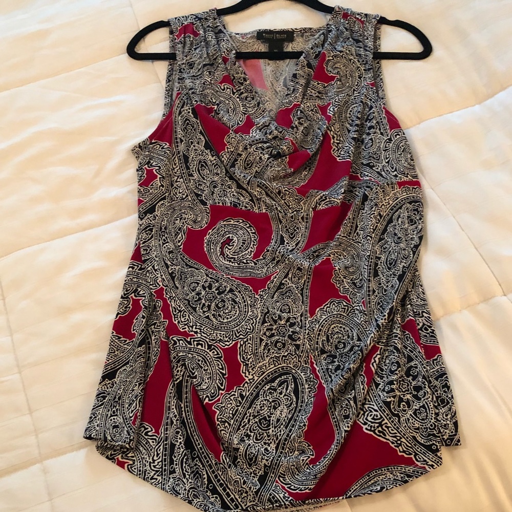 White House Black Market Paisley Top